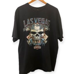 Harley-Davidson Las Vegas T Shirt Skulls 2015 Gambling Biker Motorcycle Mens 2XL